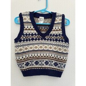 Boys Knitted Pullover Beige Brown Navy Blue Sweater Best Size 24 Months